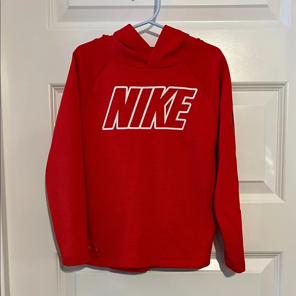 Dri-Fit Nike Kids Red Hooded Long Sleeve
